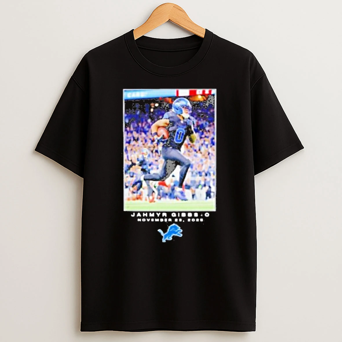 Jahmyr Gibbs Detroit Lions 2025 Nfl Flash Features Week 12 Big Tall Tshirt Hoodie