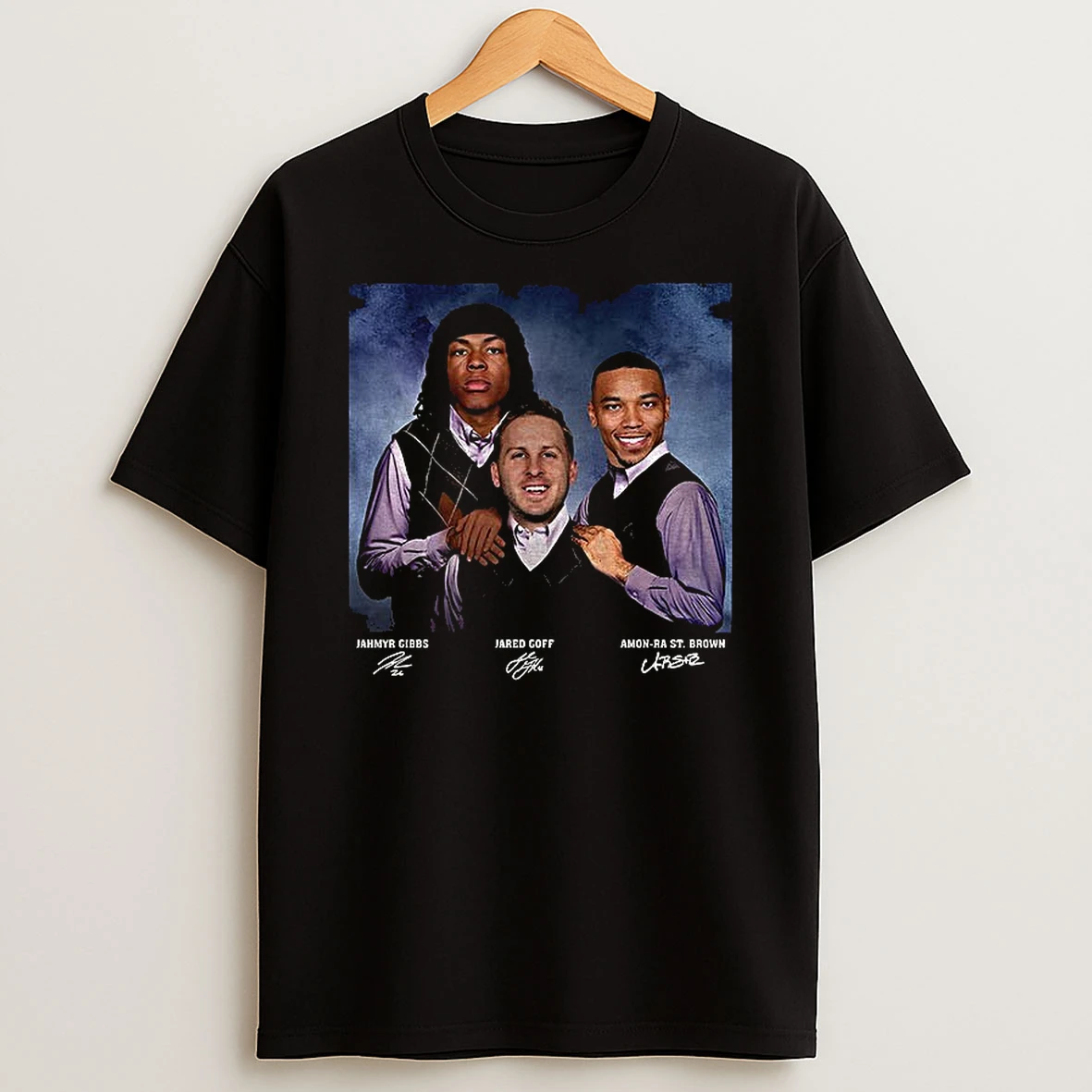 Jahmyr Gibbs Jared Goff Amon Ra St Brown Football Detroit Step Bros Signature Tshirt Hoodie