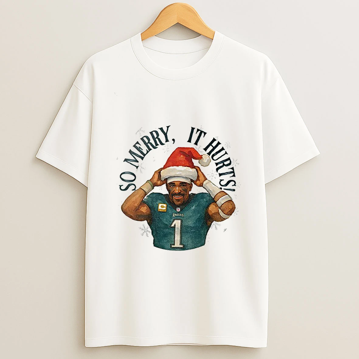 Jalen Hurts Eagles Football Christmas So Merry It Hurts Tshirt Hoodie