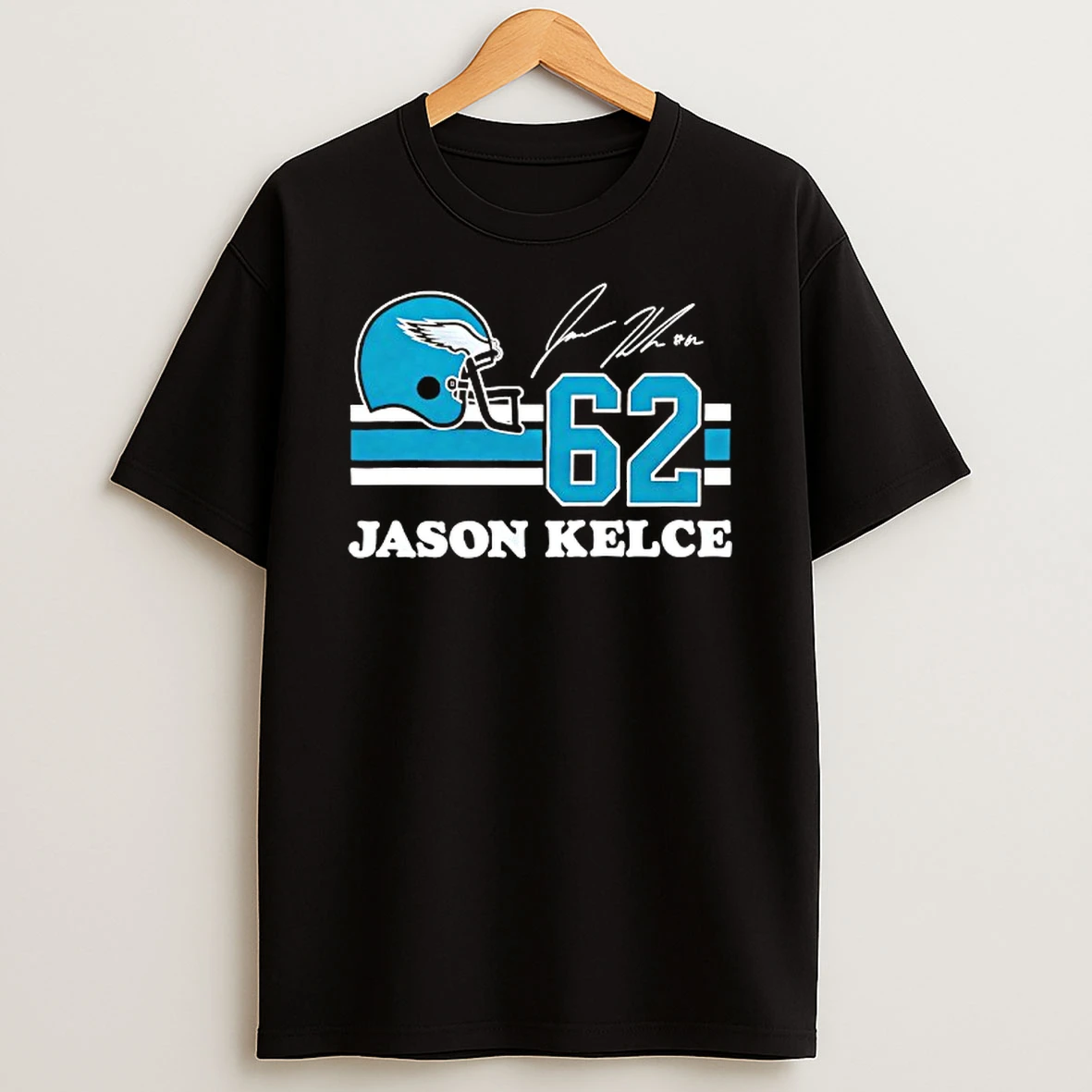 Jason Kelce 62 Philadelphia Eagles Signature Helmet Tshirt Hoodie