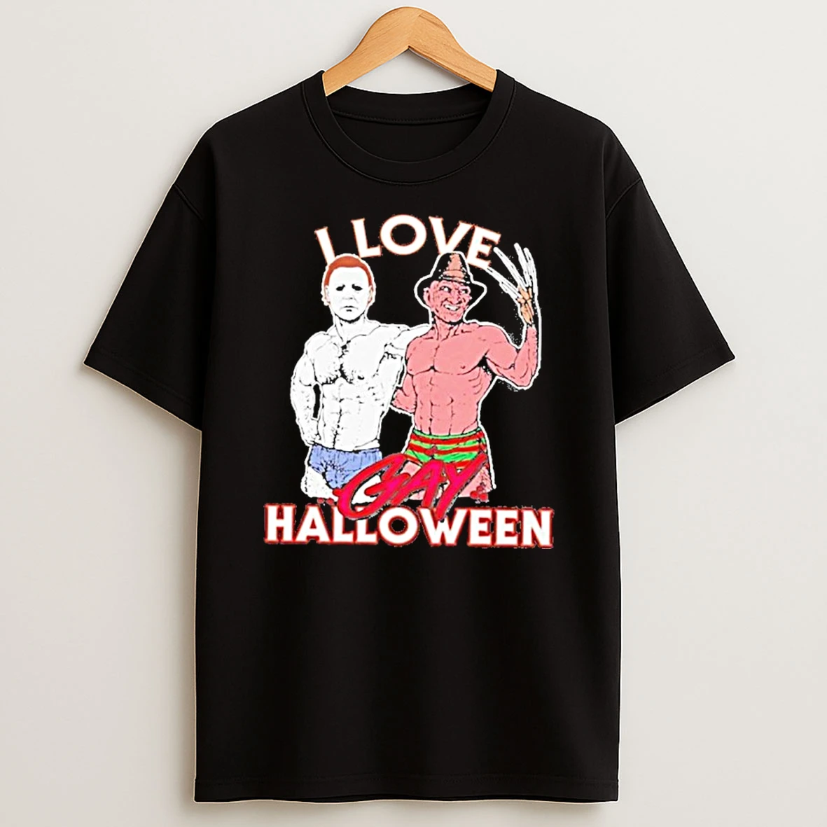 Jason Voorhees Vs Freddy Krueger I Love Gay Halloween Tshirt Hoodie