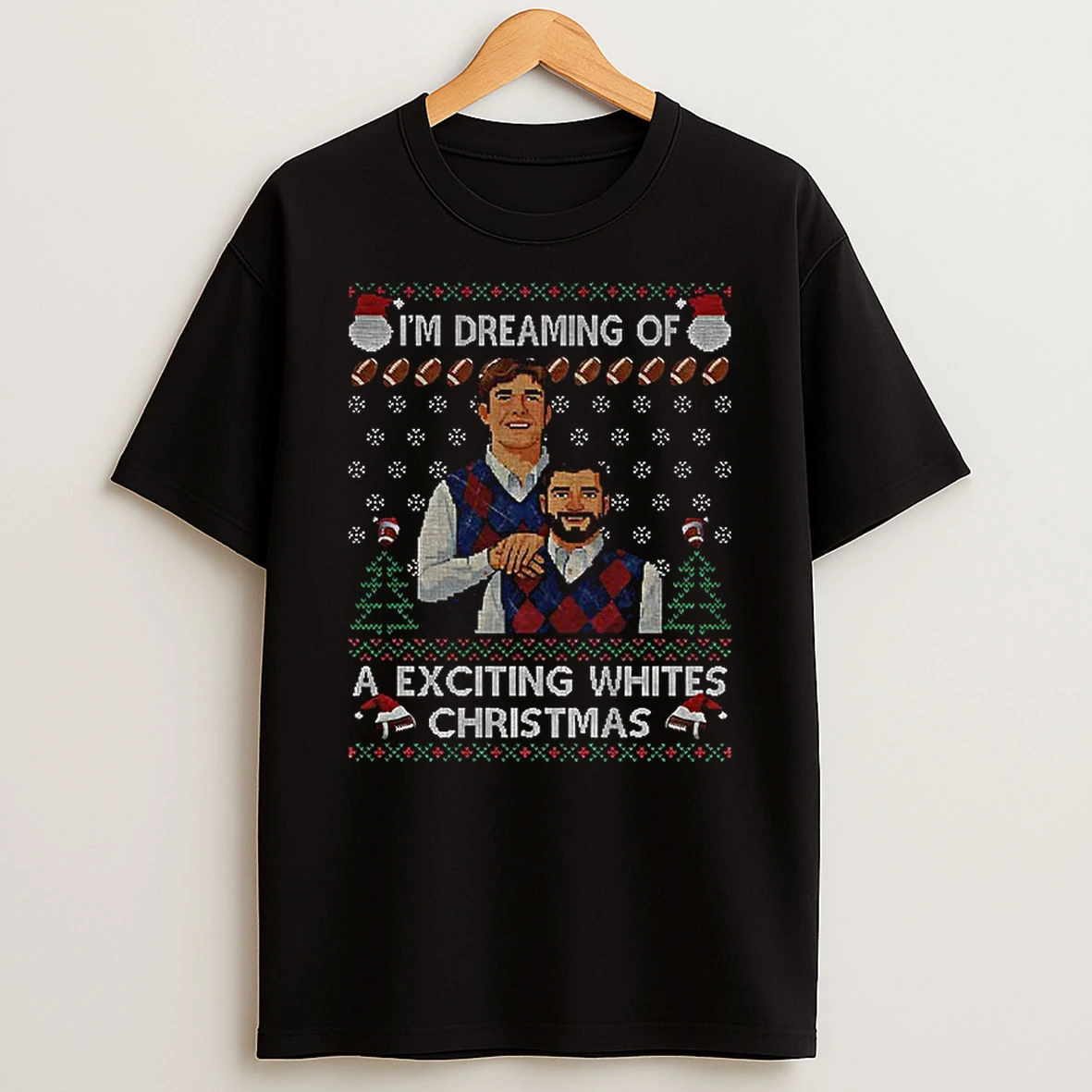 Jaxson Dart And Cam Skattebo Step Brother Im Dreaming Of A Exciting White Christmas Tshirt Hoodie