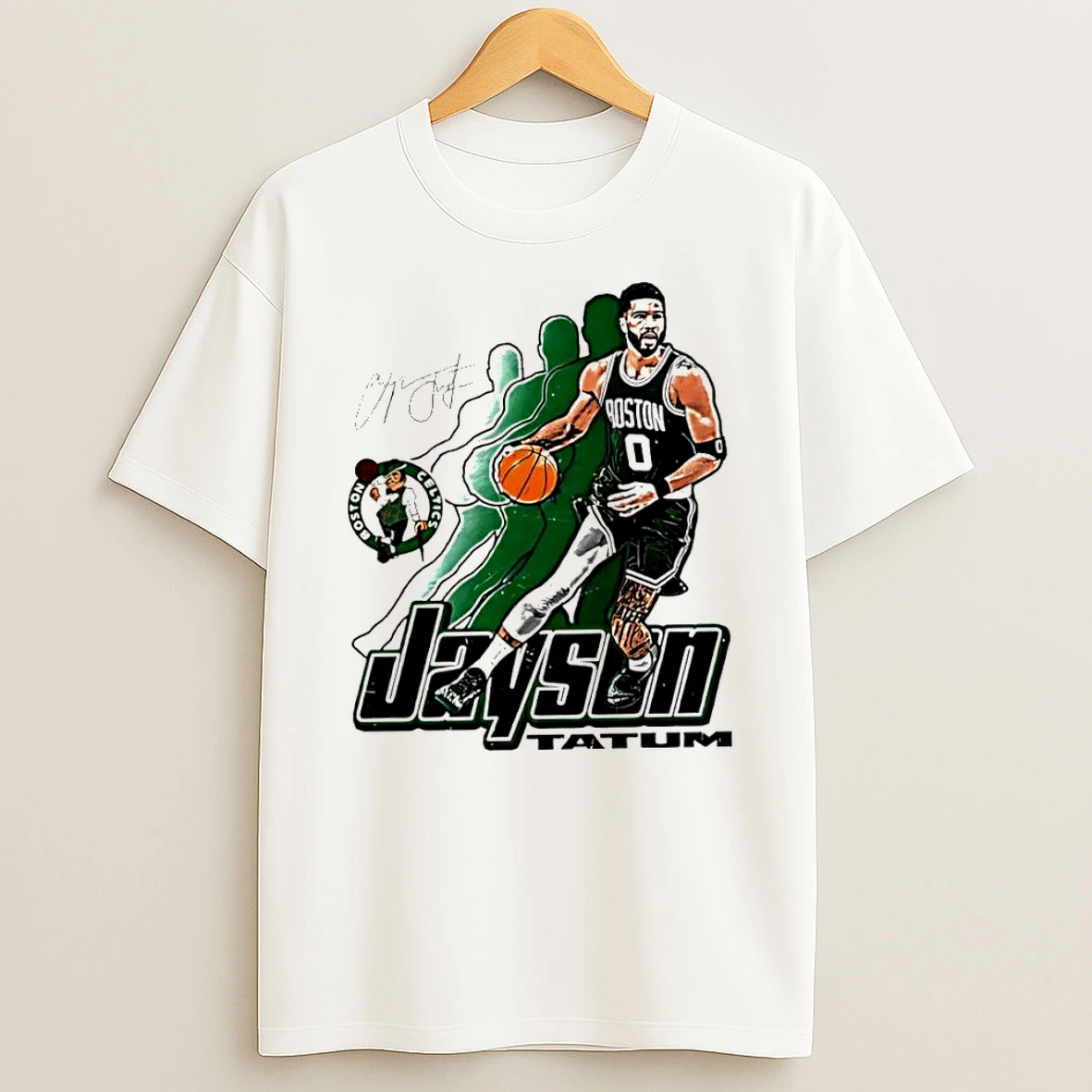 Jayson Tatum Boston Celtics Signature 0 Retro Vibe Graphic Tshirt Hoodie