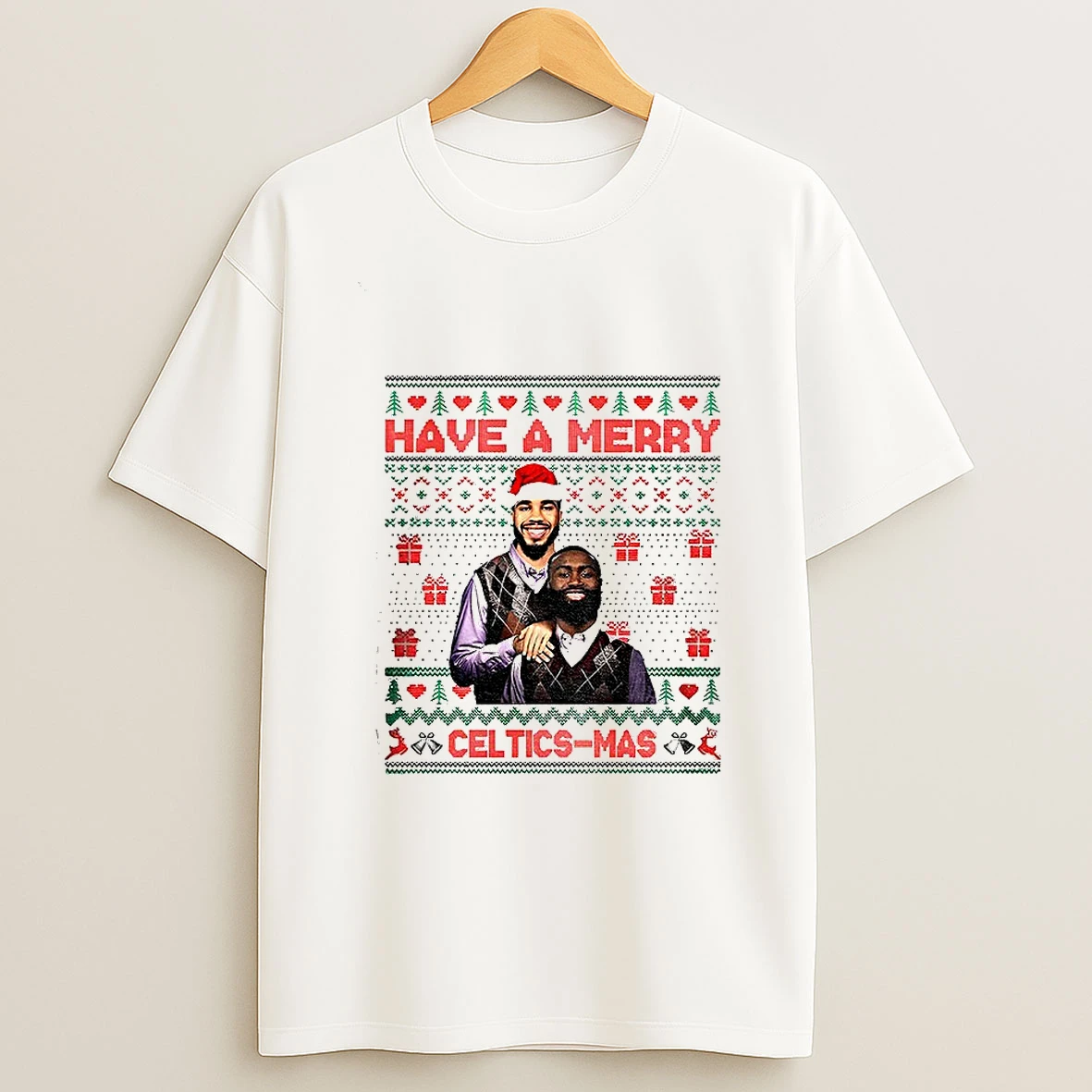 Jayson Tatum Jaylen Brown Boston Basketball Have A Merry Celtics Mas Tshirt Hoodie
