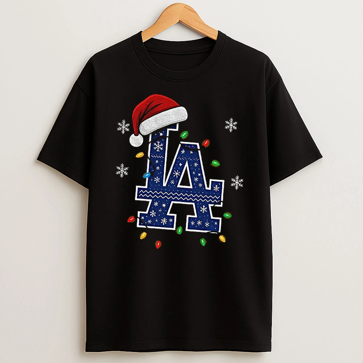 Jeupeor4 Christmas Light Blub La Dodgers Baseball Champs Tshirt Hoodie