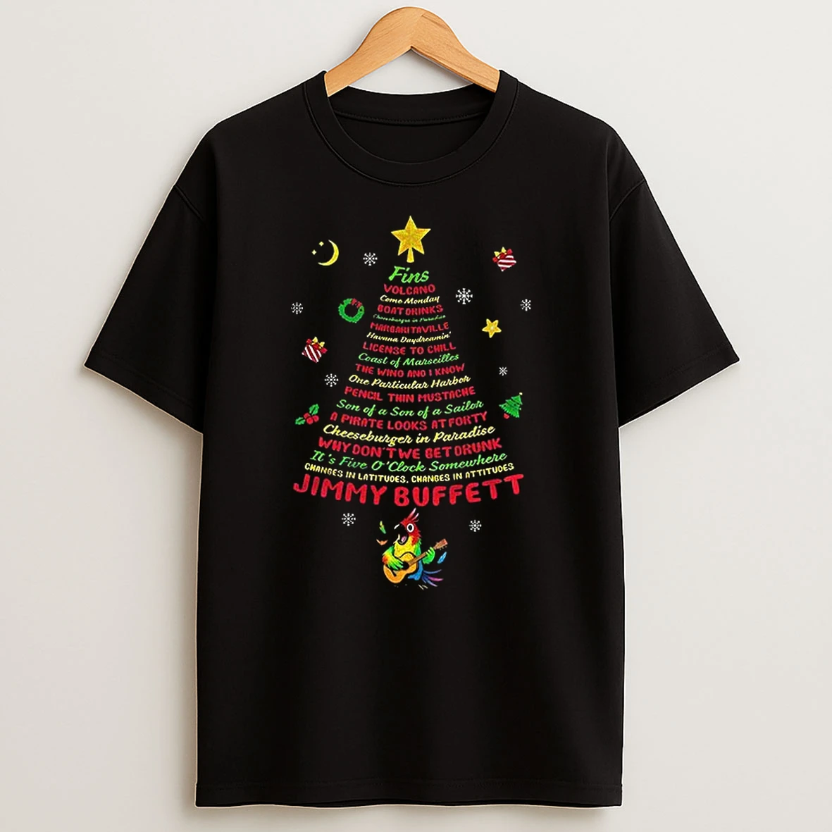 Jimmy Buffett Christmas Tree Fins Volcano Come Monday Merry Christmas Tshirt Hoodie