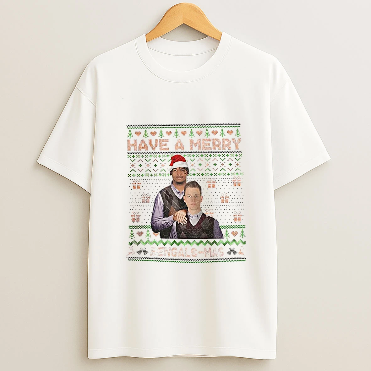 Joe Burrow Jamarr Chase Cincinnati Football Have A Merry Bengals Mas Tshirt Hoodie