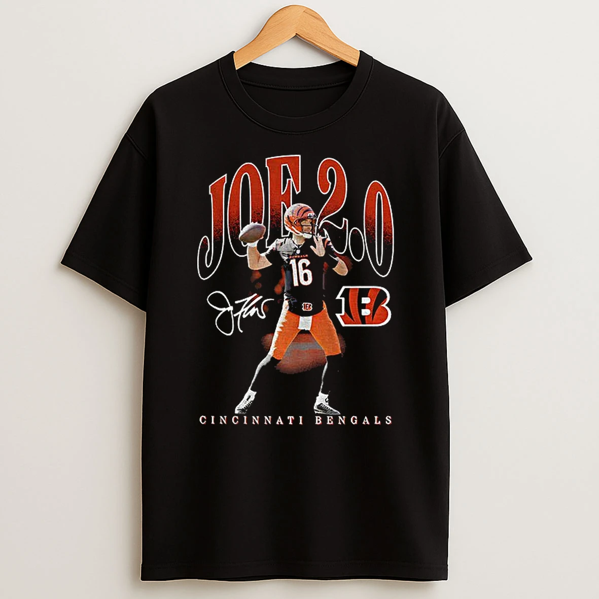 Joe Flacco 2 0 Cincinnati Bengals Football Nfl Signature Vintage Tshirt Hoodie