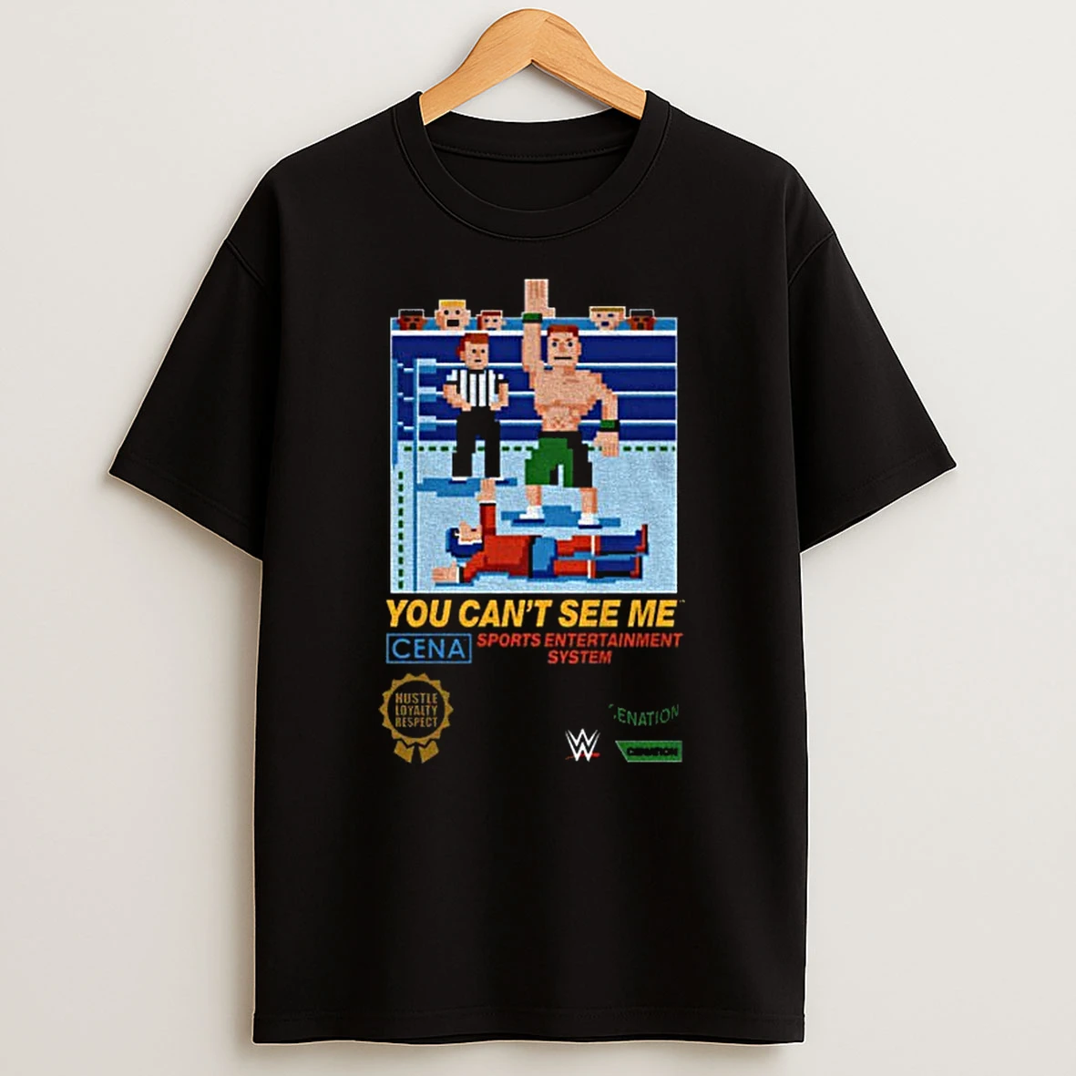 John Cena Retro 8 Bit Boxy You Cant See Me Tshirt Hoodie