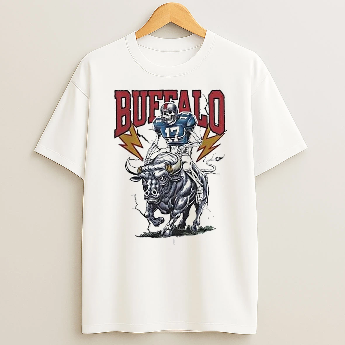 Josh Allen Skeleton Riding Buffalo Bills Lightnings 2025 Tshirt Hoodie