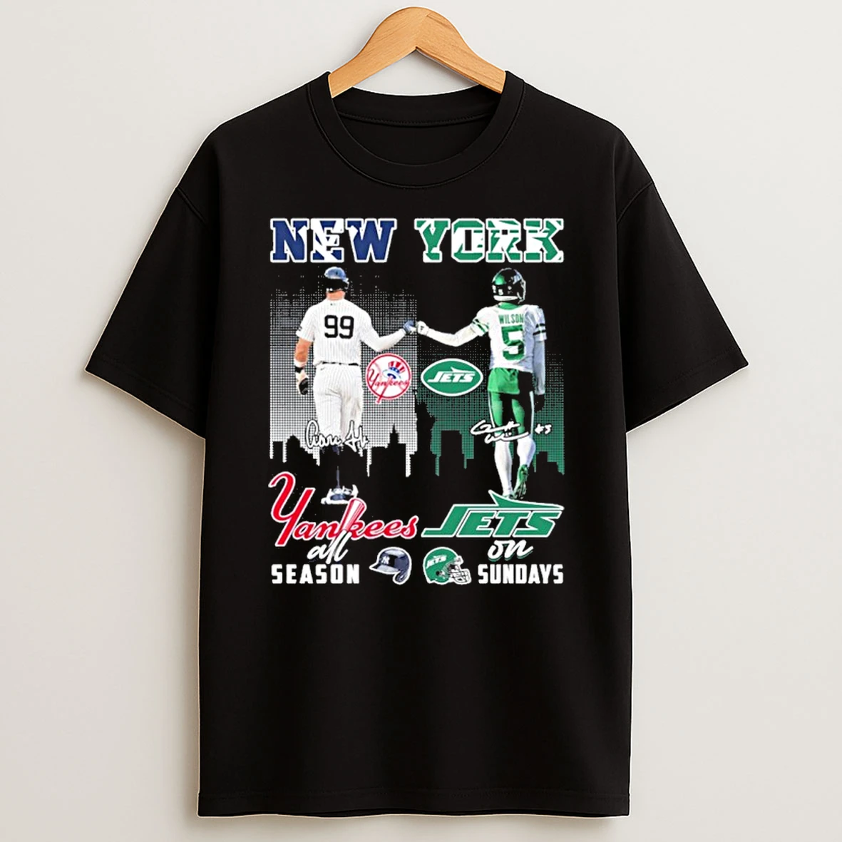 Judge Yankees All Season And Wilson Jets On Sundays Tshirt Hoodie