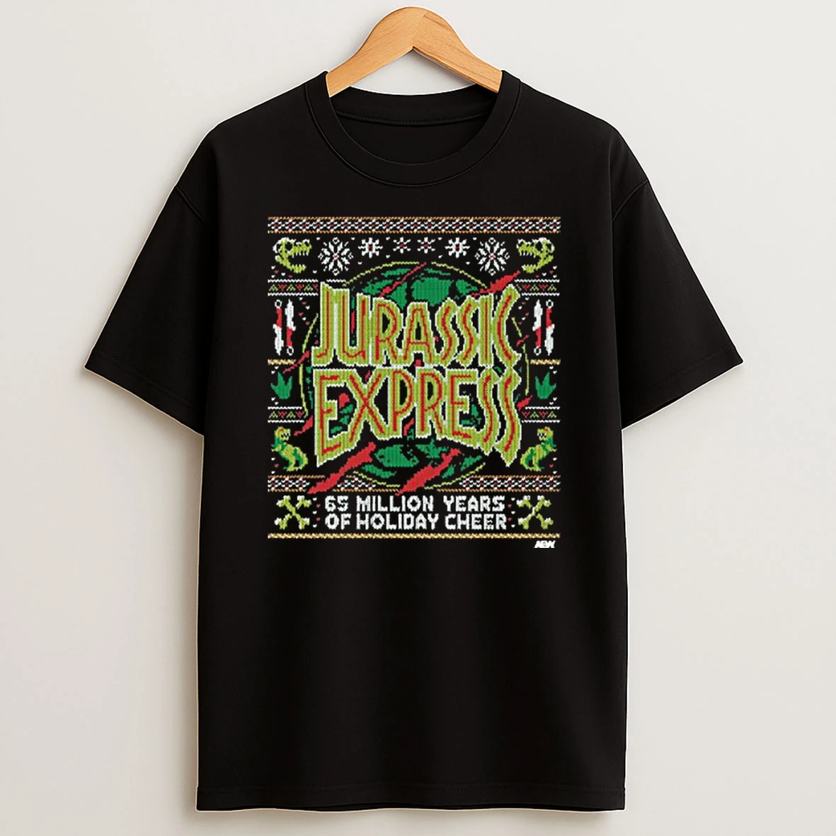 Jurassic Express 65 Million Years Of Holiday Cheer Holiday Ugly Christmas Tshirt Hoodie