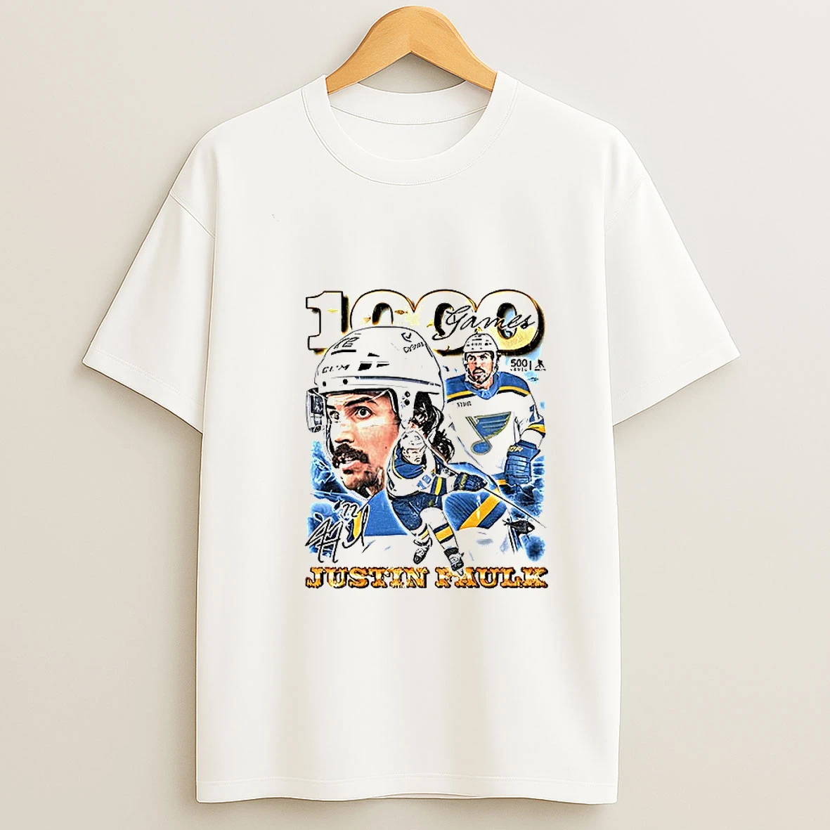 Justin Faulk St Louis Blues 1000 Games Hockey Nhl 2025 Tshirt Hoodie