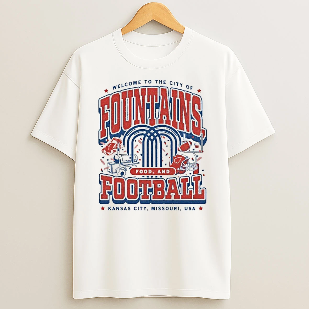 Kc Chiefs Fountains Food And Football Max Collegiate Tshirt Hoodie