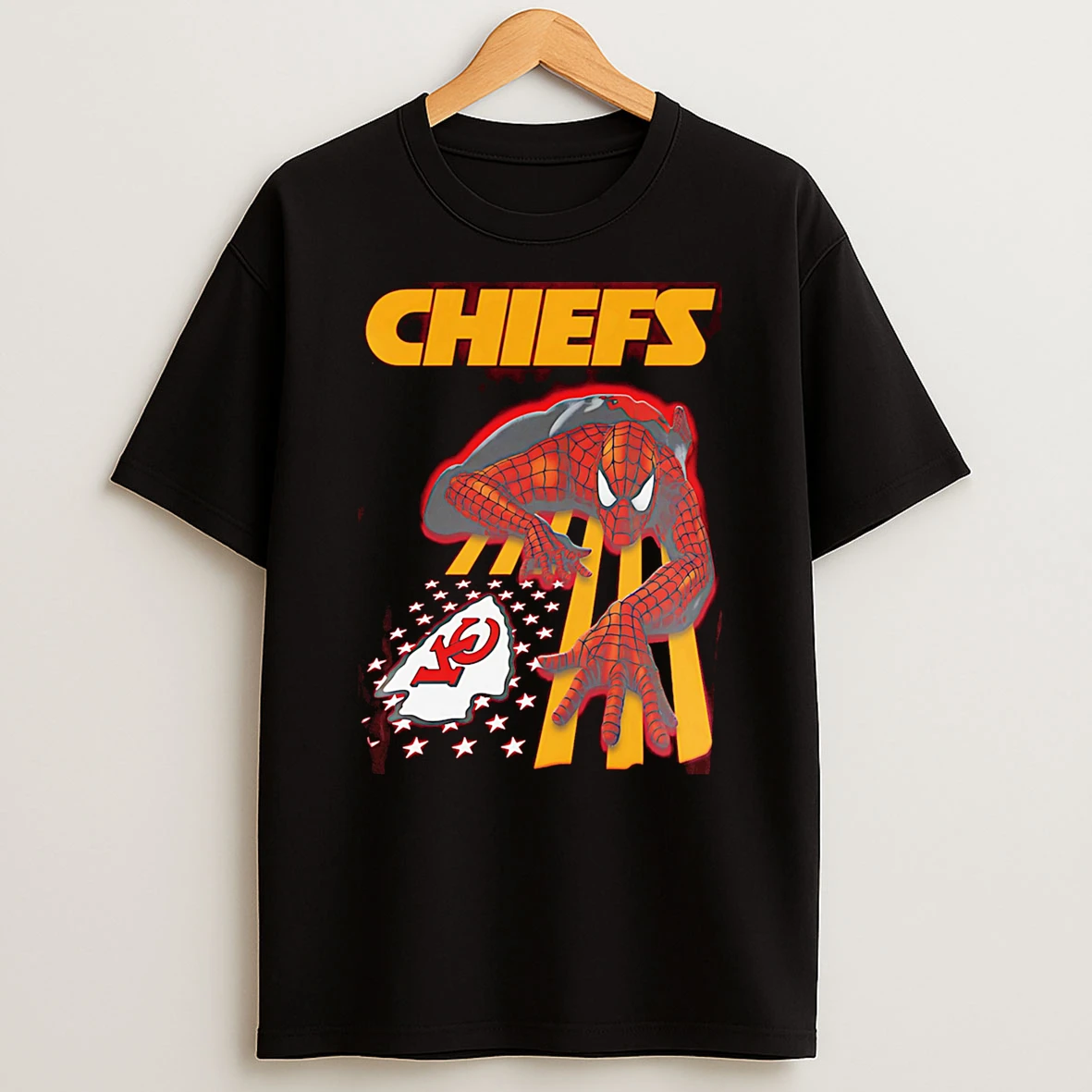 Kansas City Chiefs Spiderman America Flag Tshirt Hoodie