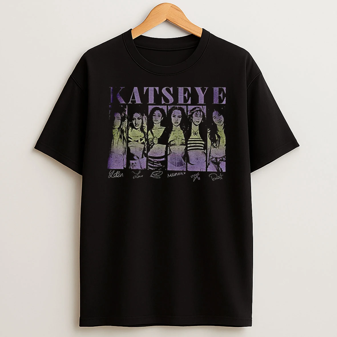 Katseye Inspired Beautiful Chaos Tour 2025 Vintage Signatures Tshirt Hoodie