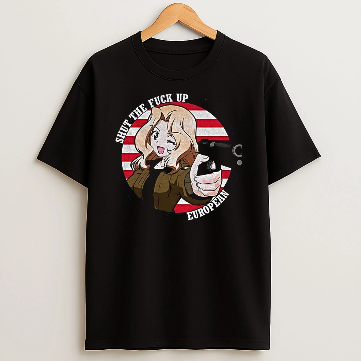 Kay Girls Holding Gun Shut The Fuck Up European Cartoon Tshirt Hoodie