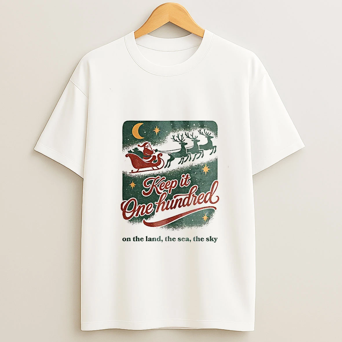 Keep It One Hundred On The Land The Sea The Sky Christmas Tshirt Hoodie