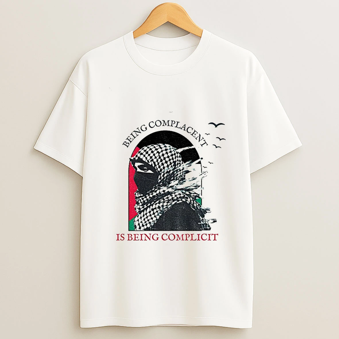 Keffiyeh Being Complacent Is Being Complicit Palestine Flag Tshirt Hoodie