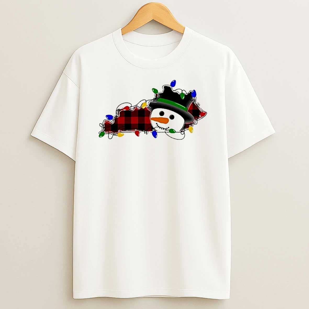 Kentucky Snowman And Lights Christmas Tshirt Hoodie