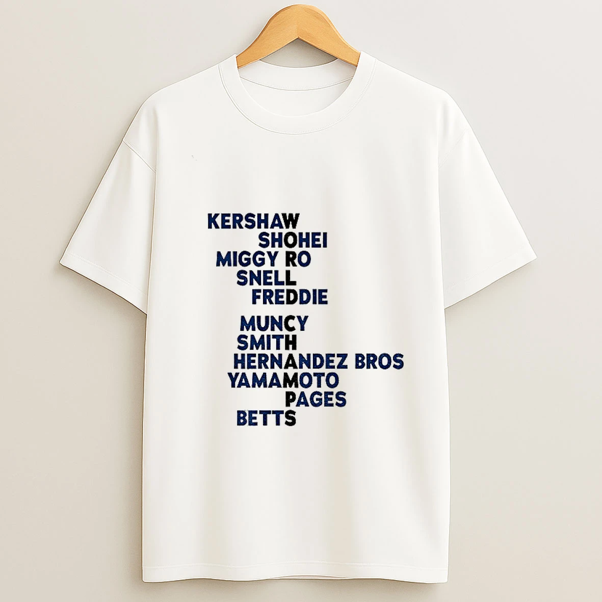 Kershaw Shohei Miggy Ro Snell Freddie Los Angeles Dodgers Baseball World Champs Acrostic Mlb Tshirt Hoodie