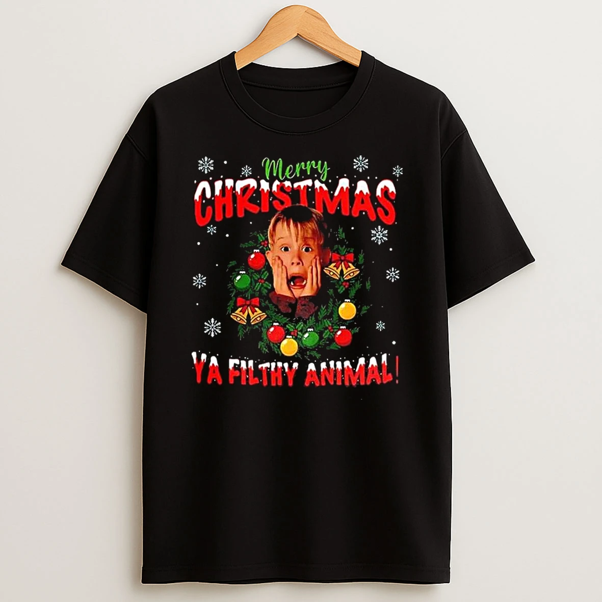 Kevin Home Alone Merry Christmas Ya Filthy Animal Meme Ugly Tshirt Hoodie