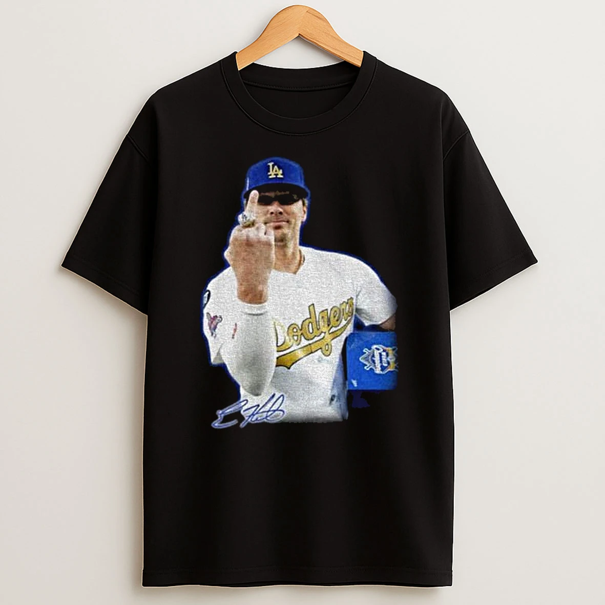 Kike Hernandez Middle Finger Meme Signature Dodgers Champion Tshirt Hoodie
