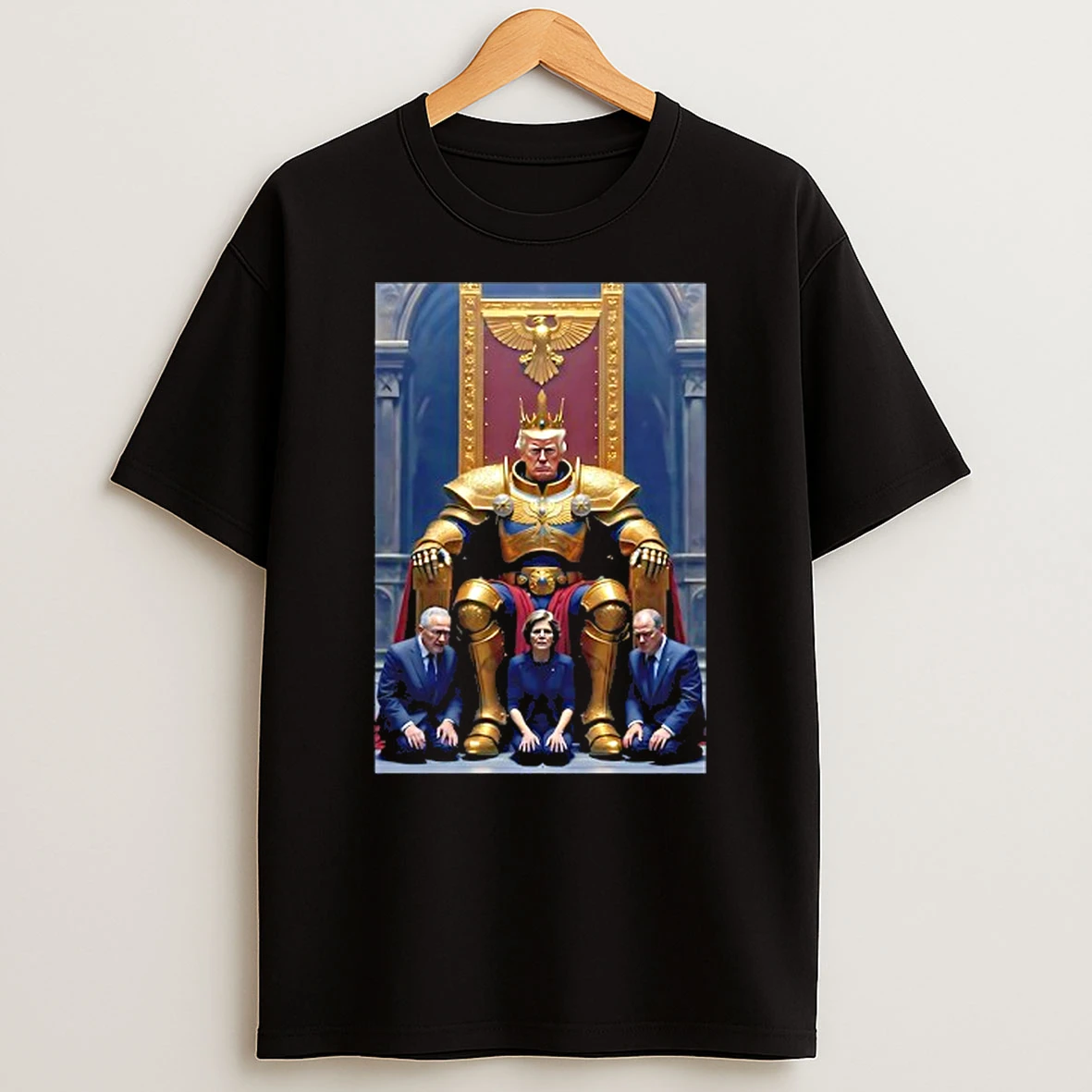 King Trump With Chuck Schumer And Other Politicians Kneeling Tshirt Hoodie