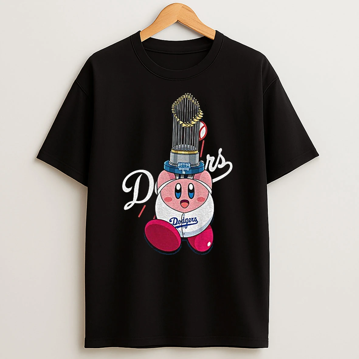 Kirby Los Angeles Dodgers Trophy World Series Back To Back Champions Mlb 2025 Tshirt Hoodie
