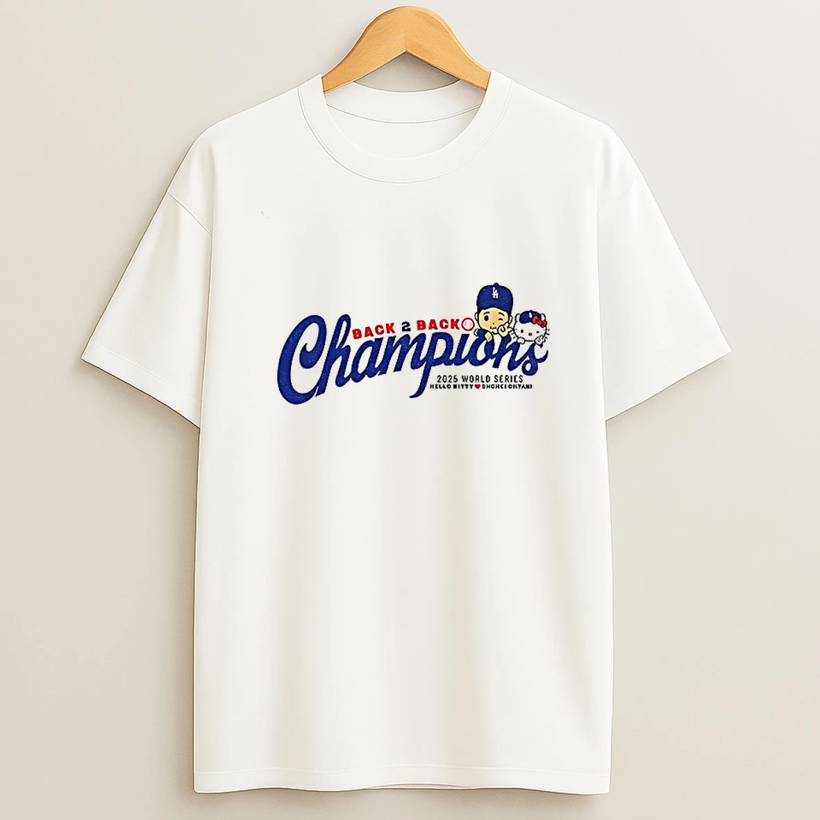 Kitty X Shohei Ohtani Los Angeles Dodgers Back 2 Back Champions 2025 World Series Tshirt Hoodie