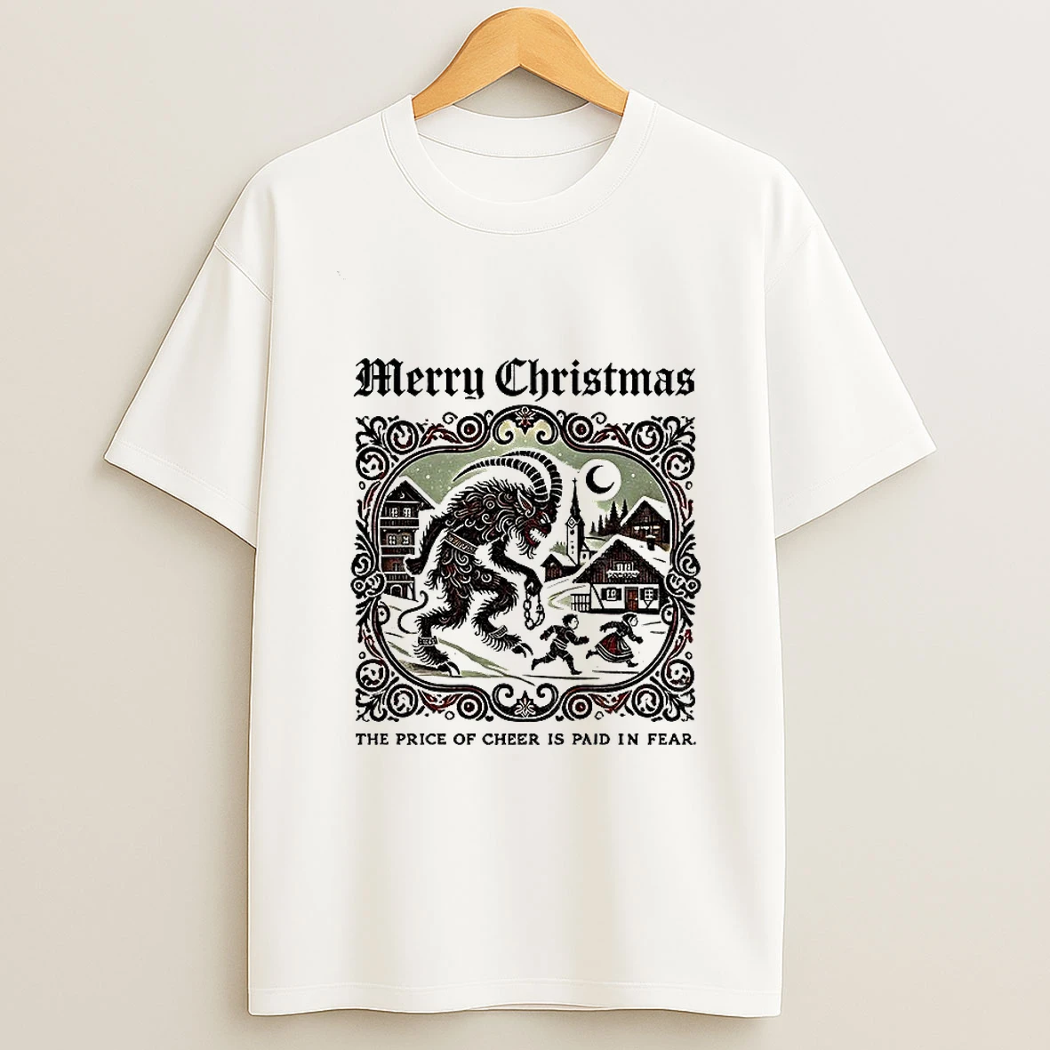 Krampus The Price Of Cheer Is Paid In Fear Merry Christmas Tshirt Hoodie