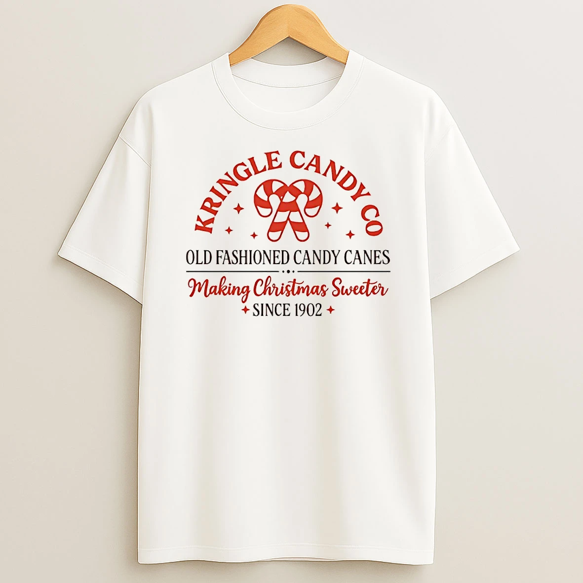 Kringle Candy Co Old Fashioned Candy Canes Making Christmas Sweeter Since 1902 Circle Tshirt Hoodie