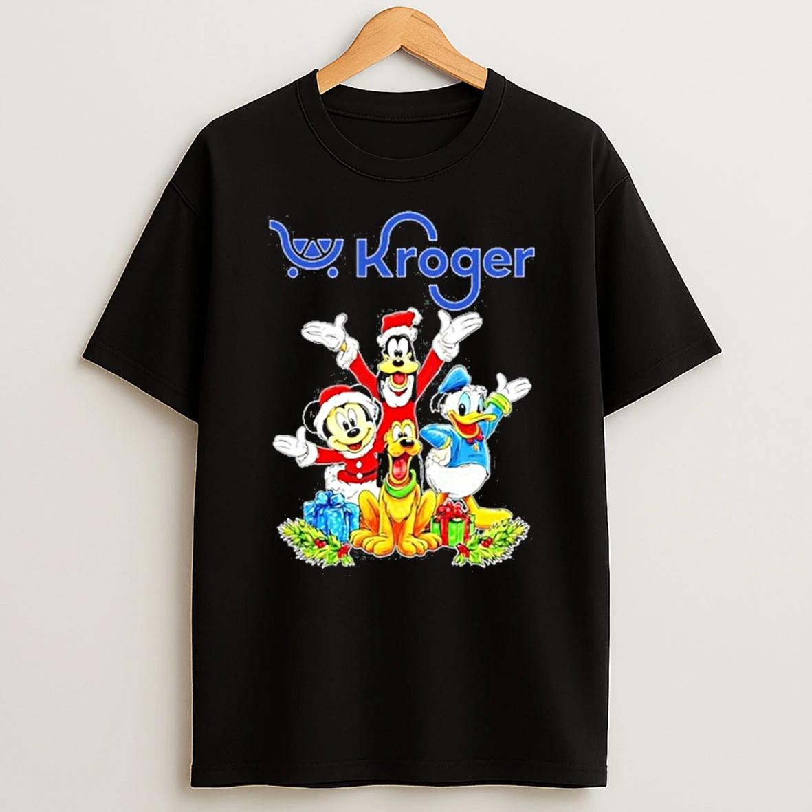 Kroger Logo Mickey Team Merry Christmas Tshirt Hoodie