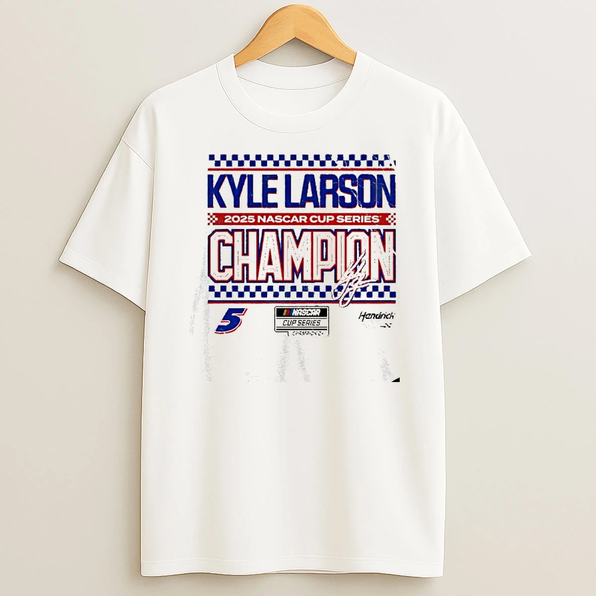 Kyle Larson Hendrick 2025 Nascar Cup Series Champion Hendrick Motorsports Checkered Tshirt Hoodie