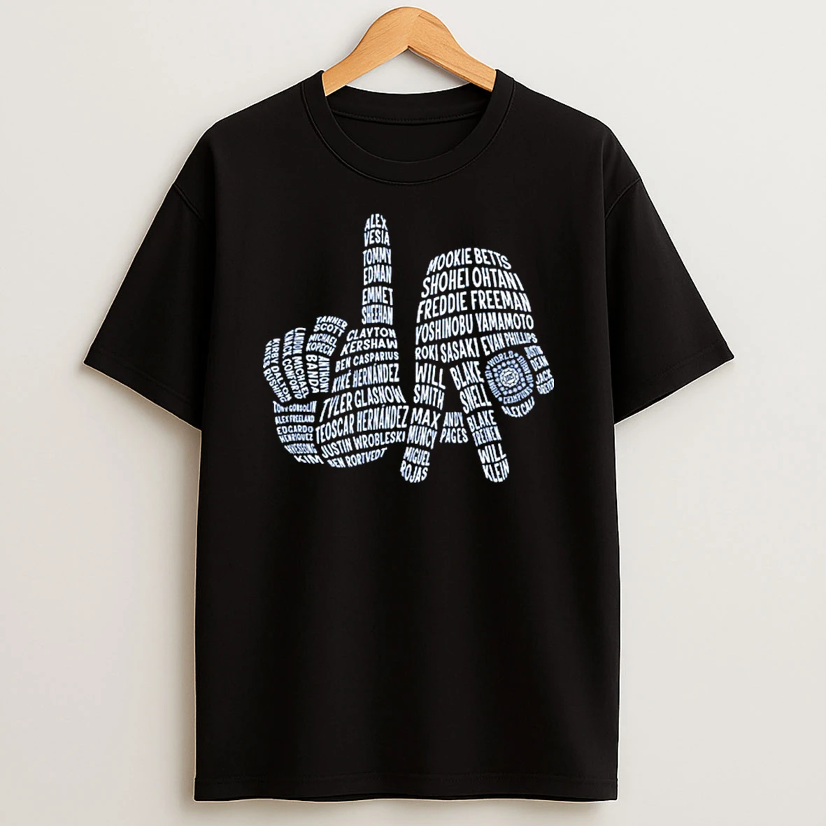 La Dodgers 2025 Champs Hand Sign Tshirt Hoodie