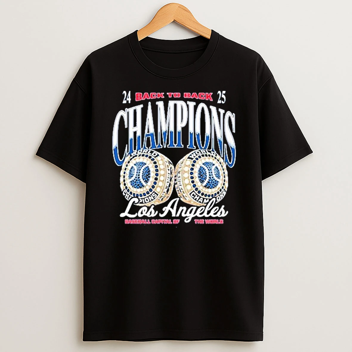 La Dodgers Back To Back Rings Tshirt Hoodie