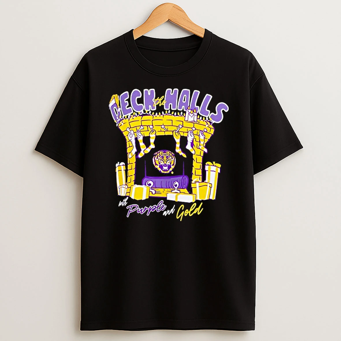 Lsu Tigers Deck The Halls With Purple And Gold Christmas Tshirt Hoodie