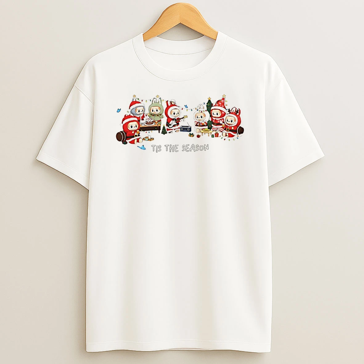 Labubu Tis The Season Cute Monster Holiday Tshirt Hoodie