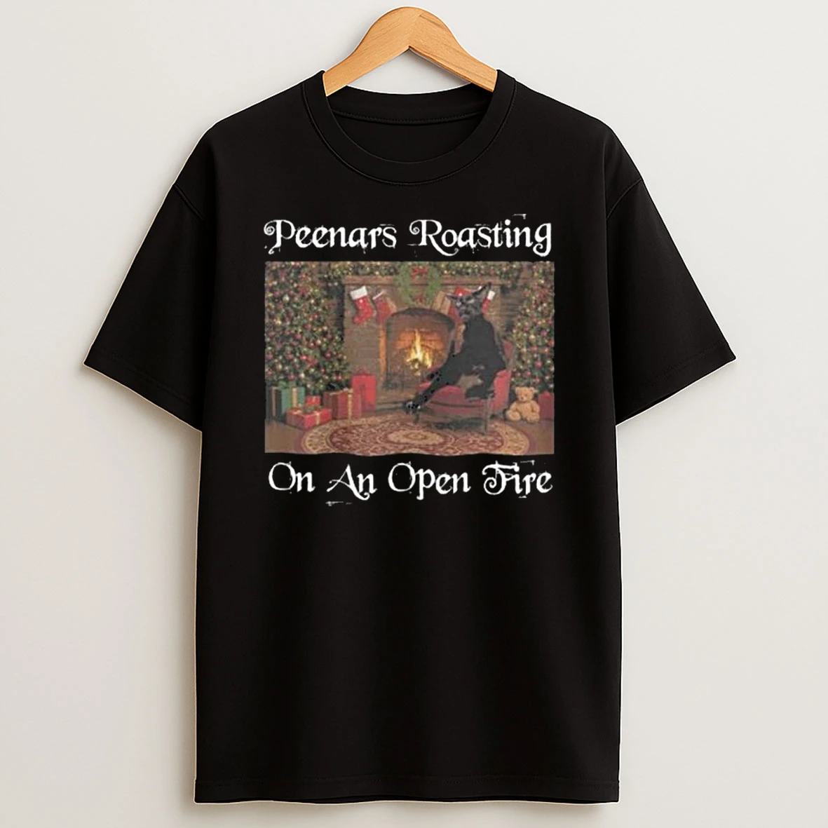 Larry Peenars Roasting On An Open Fire Black Cat Tshirt Hoodie