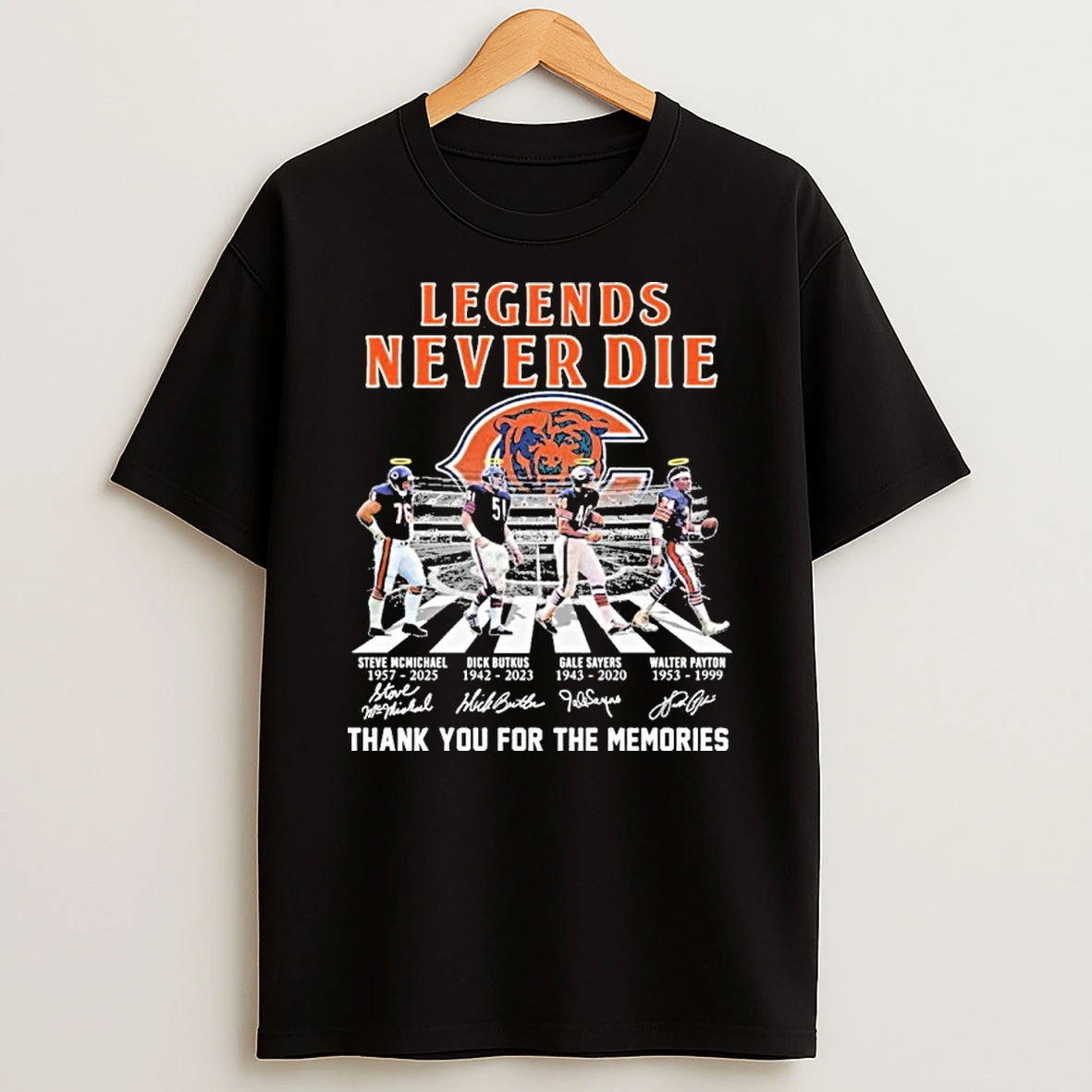 Legends Never Die Chicago Bears Abbey Road Tshirt Hoodie