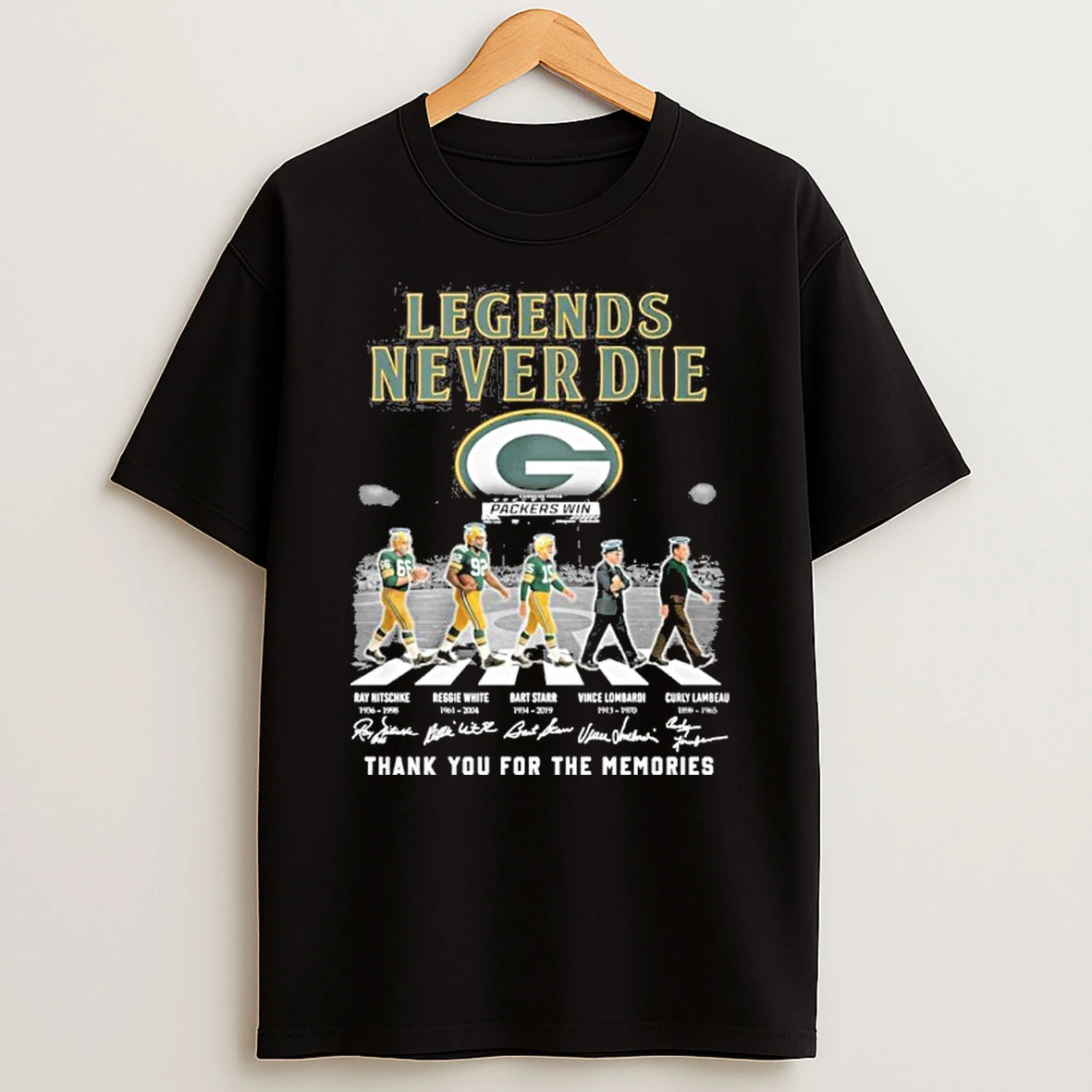 Legends Never Die Green Bay Packers Abbey Road Tshirt Hoodie