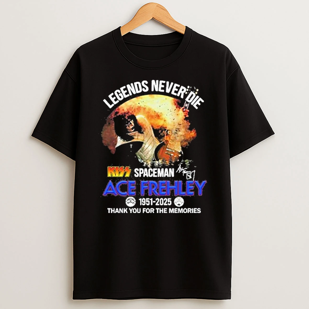 Legends Never Die Spaceman Ace Frehley 1951 2025 Thank You For The Memories Tshirt Hoodie