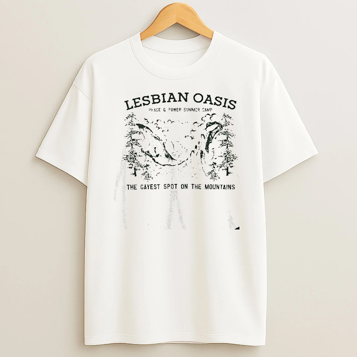 Lesbian Oasis Peace And Power Summer Camp The Gayest Spot On The Mountains Tshirt Hoodie