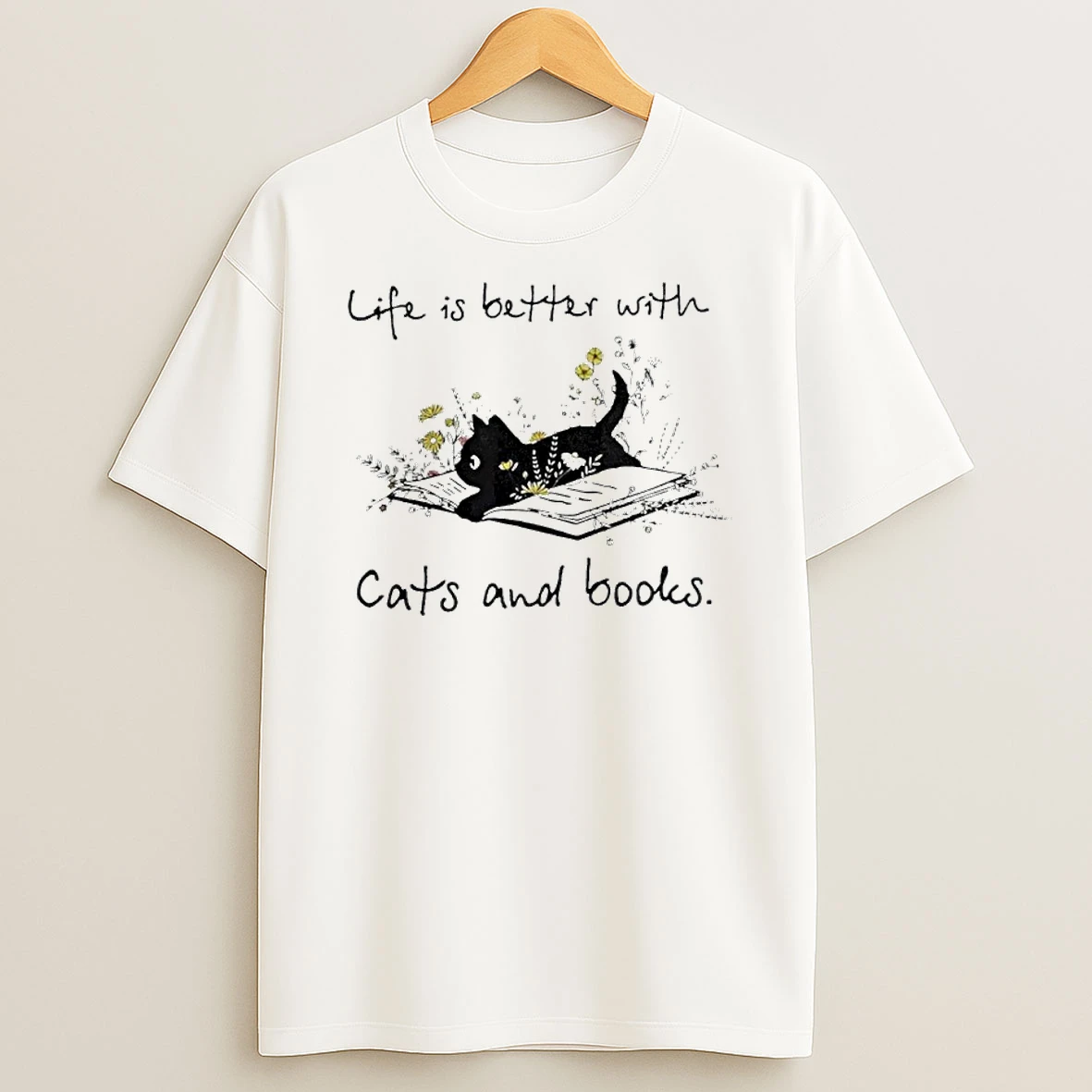 Life Is Better With Cats And Books Tshirt Hoodie