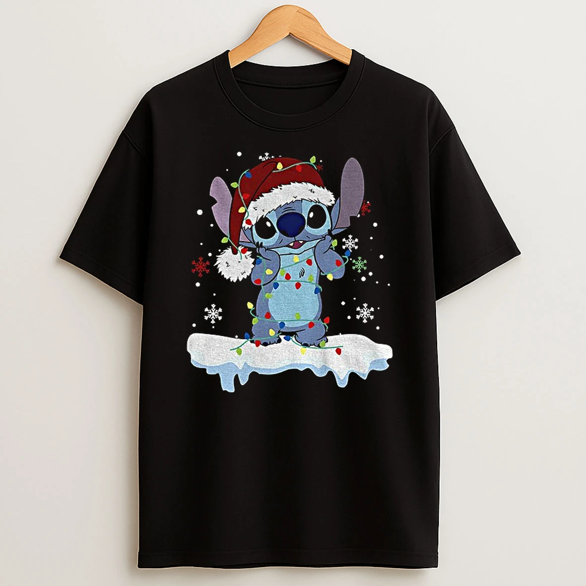 Lilo And Stitch Snow Winter Merry Christmas Tshirt Hoodie