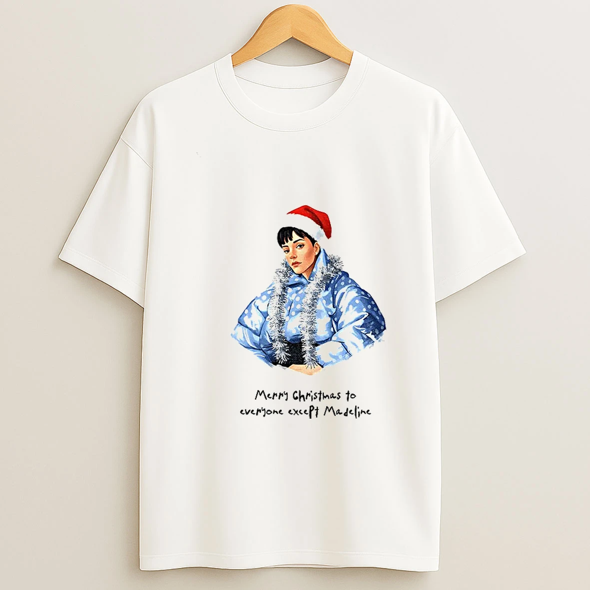 Lily Allen Cartoon Merry Christmas To Everyone Except Madeline Merry Christmas Tshirt Hoodie