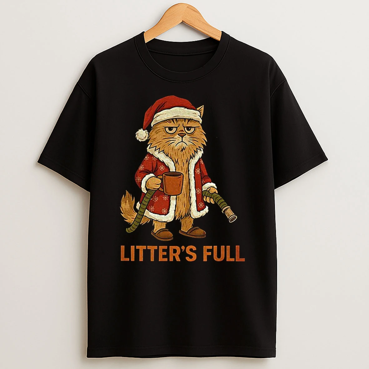 Litters Full Funny Cat Santa Claus Christmas Parody Tshirt Hoodie