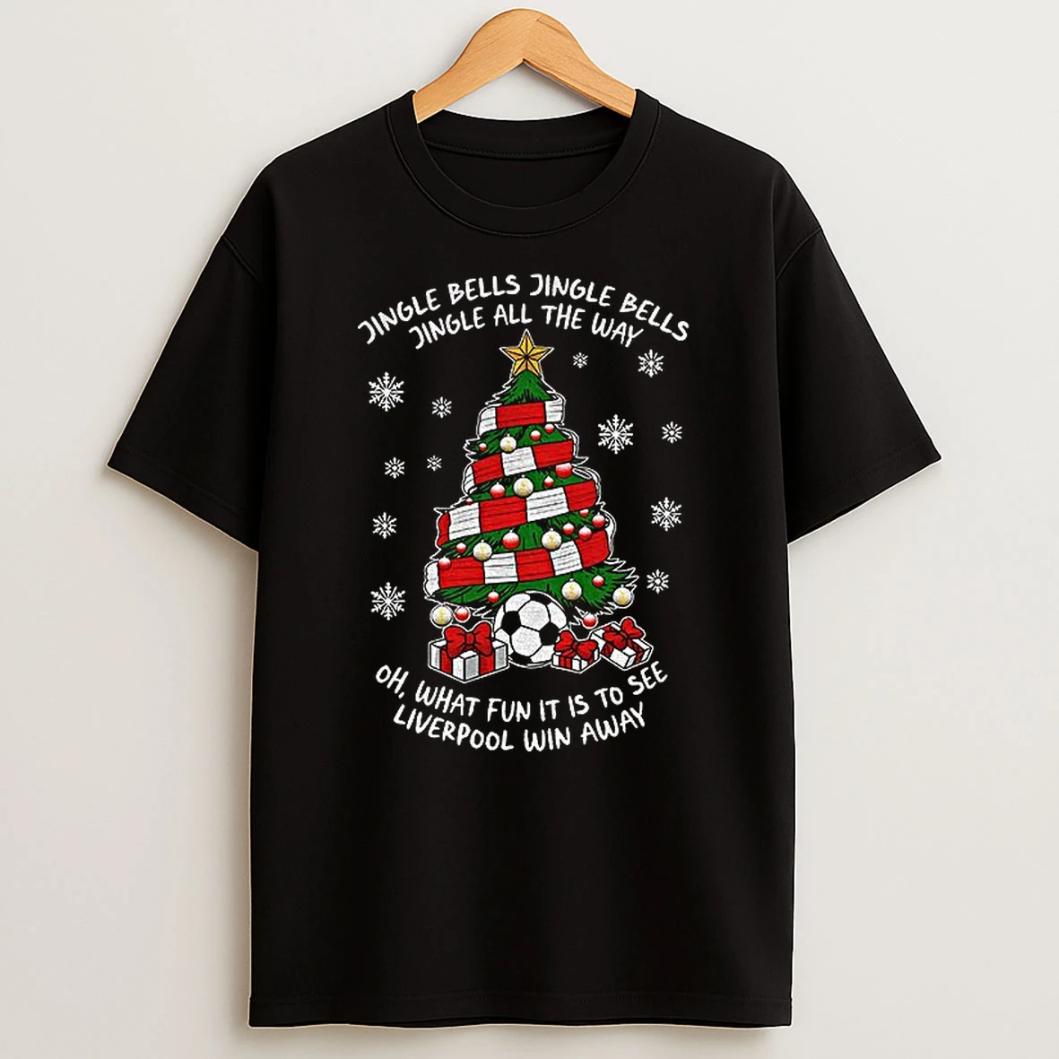 Liverpool Christmas Tree Jingle Bells Jingle All The Way Tshirt Hoodie