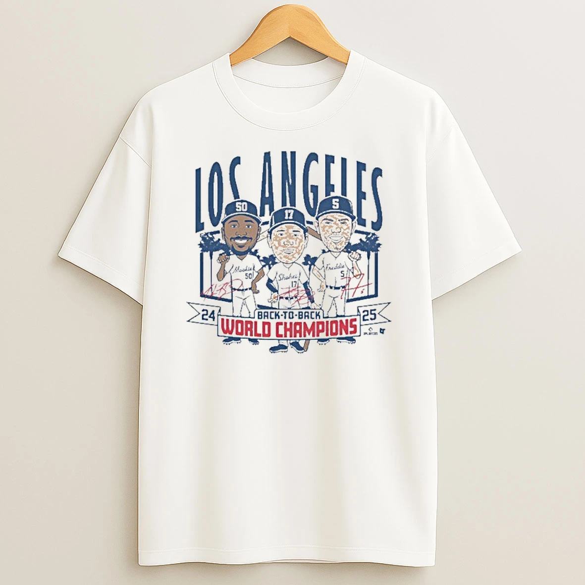 Los Angeles Baseball Back To Back World Champs Caricatures Tshirt Hoodie
