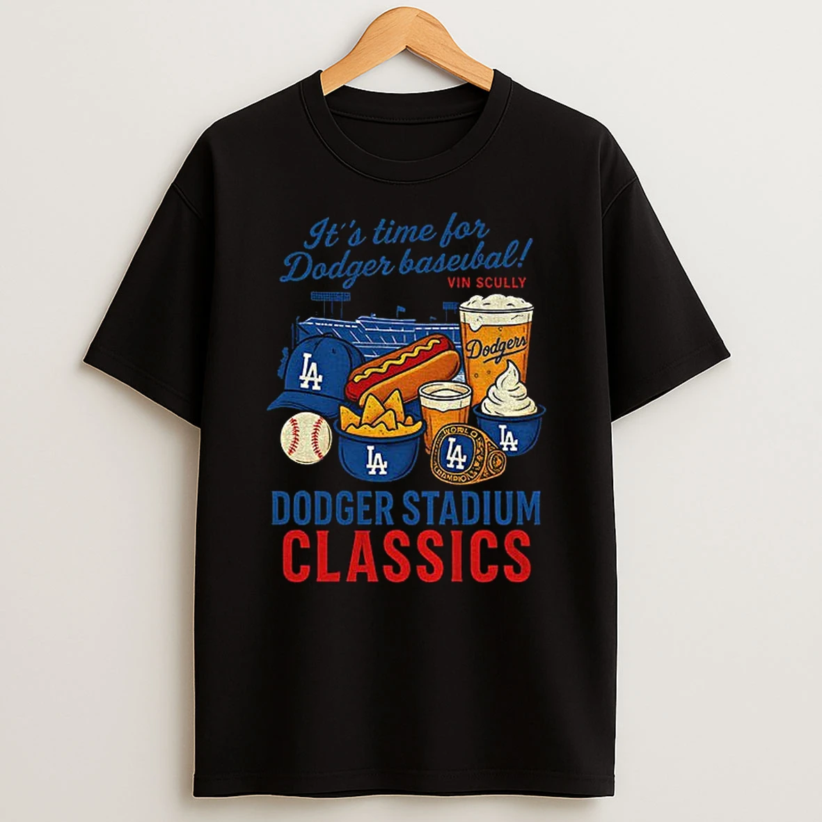 Los Angeles Dodger Food Its Time For Dodger Baseball Dodger Stadium Classics Mlb Tshirt Hoodie
